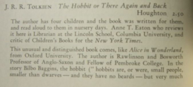 1938 Horn Book Magazine - The Hobbit